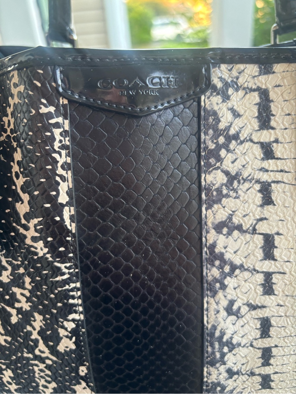 Coach 2018 Python Black and Cream Patterned Tote - Picture 7 of 9
